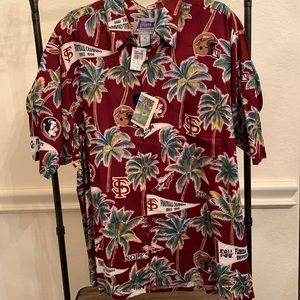 NWT Men's XL FSU Reyn Spooner short sleeve button down Hawaiian print short